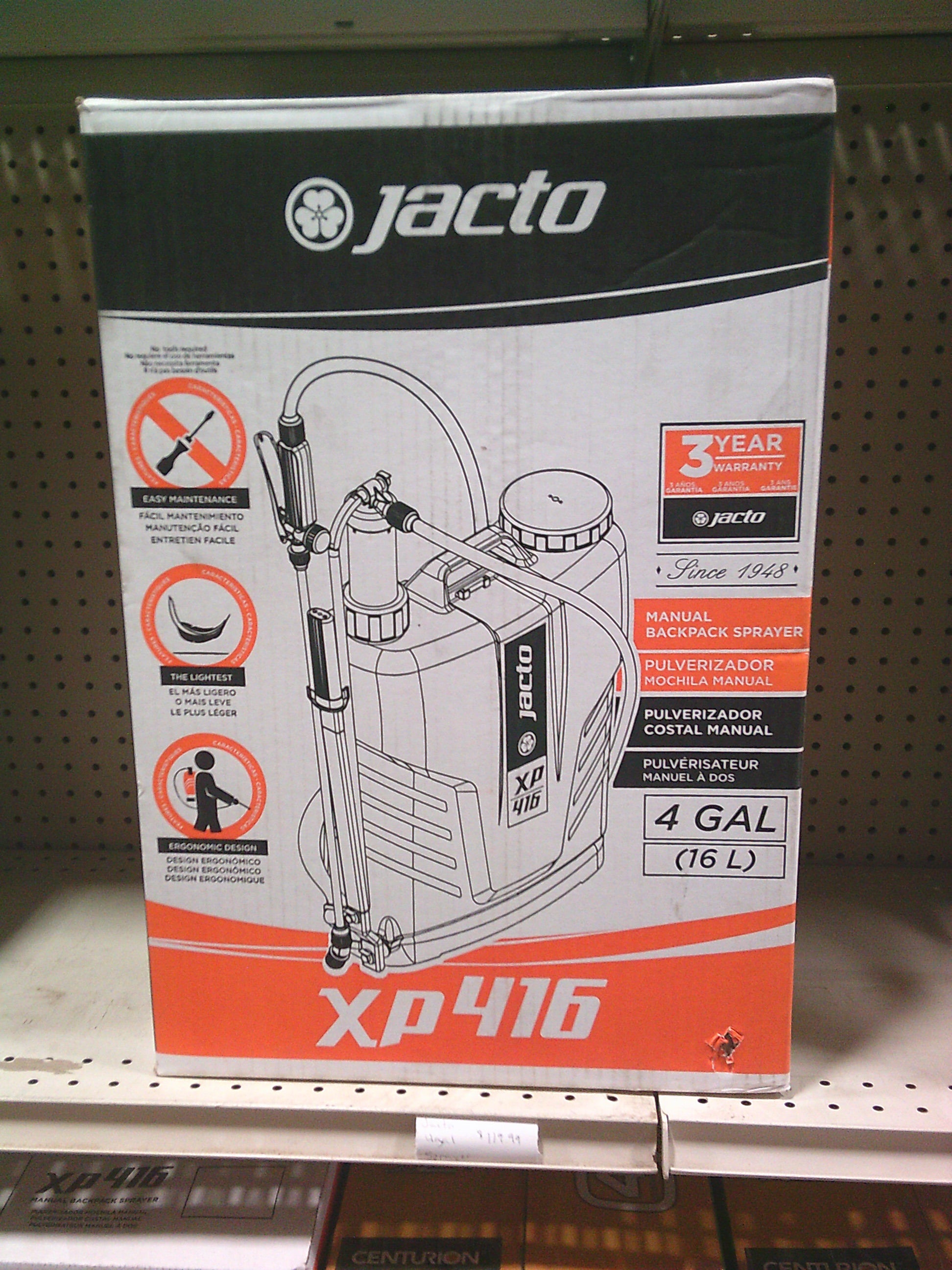 SPRAYER-JACTO 4 GAL WHITE
