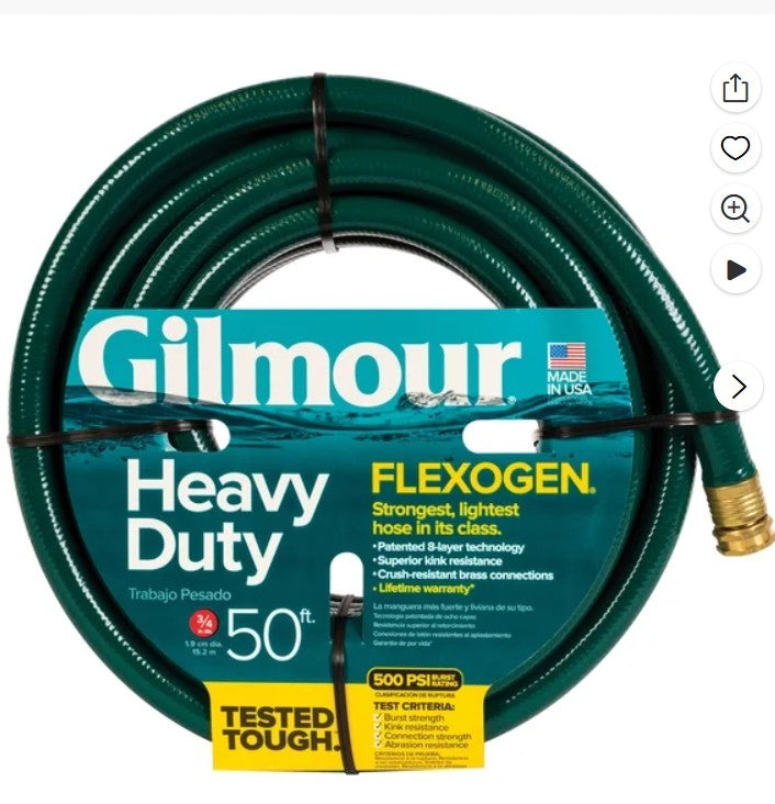 Gilmour Heavy Duty flexogen hose 5/8X50 - light weight
